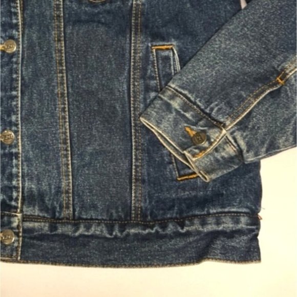 PCI By Kenpo Denim & Sherpa Jacket Blue Cotton Blend Jean Jacket Size L - Picture 12 of 14